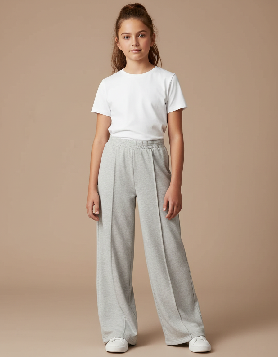 Pantalon Parachute Gris Ample Décontracté Confortable - Molleton