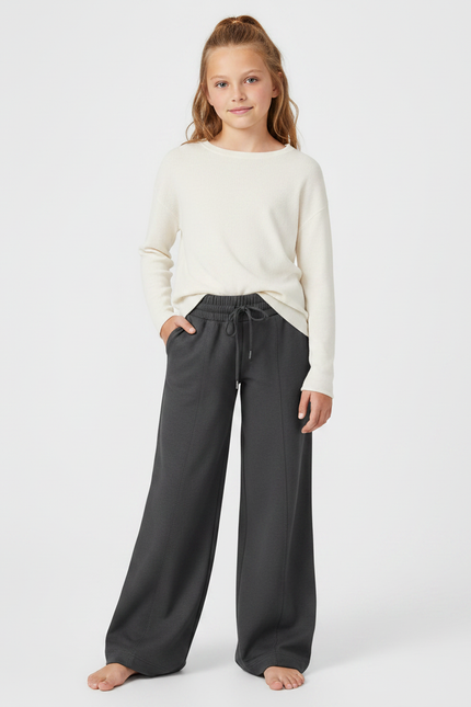 Pantalon Parachute Gris Ample Molletonné Fille