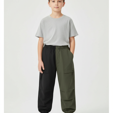 Pantalon Parachute Garçon Resserré Aux Chevilles Nylon Streetwear - Multicolore Polyester