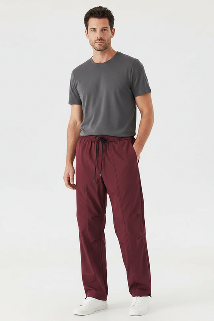 Pantalon Parachute Bordeaux Ample Décontracté Sportif Homme - Polyester