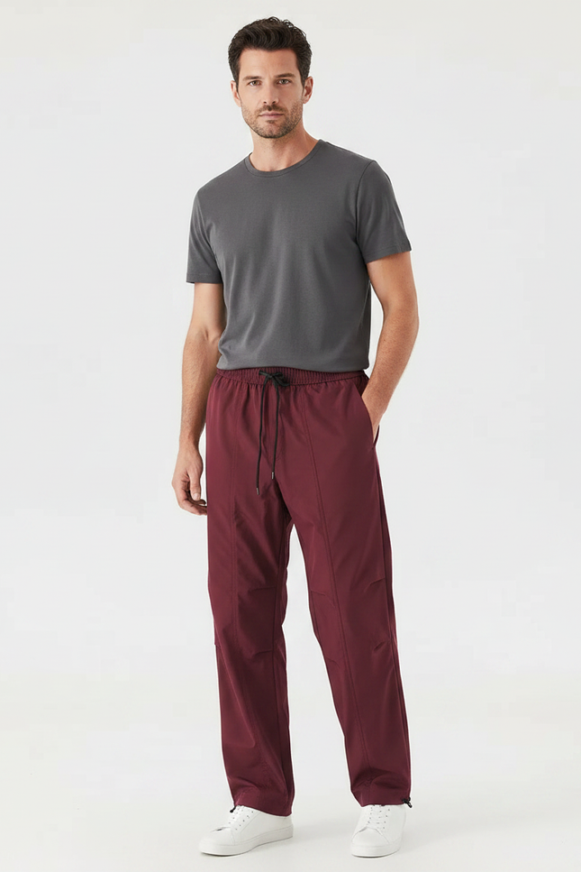 Pantalon Parachute Bordeaux Ample Décontracté Sportif Homme - Polyester