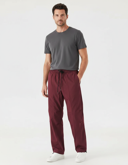 Pantalon Parachute Bordeaux Ample Décontracté Sportif Homme - Polyester
