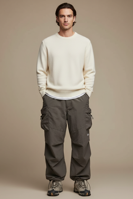 Pantalon Parachute Impermeable - Kaki Polyester
