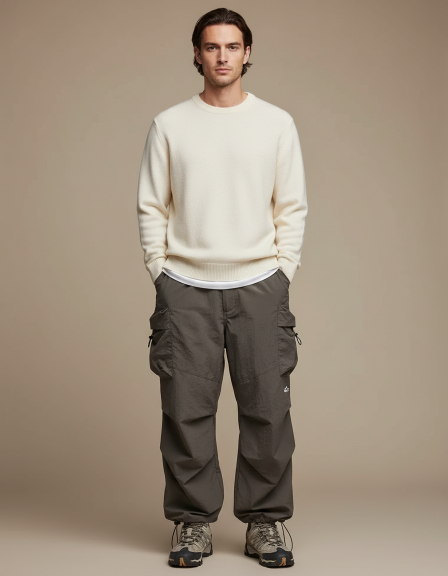 Pantalon Parachute Impermeable - Kaki Polyester