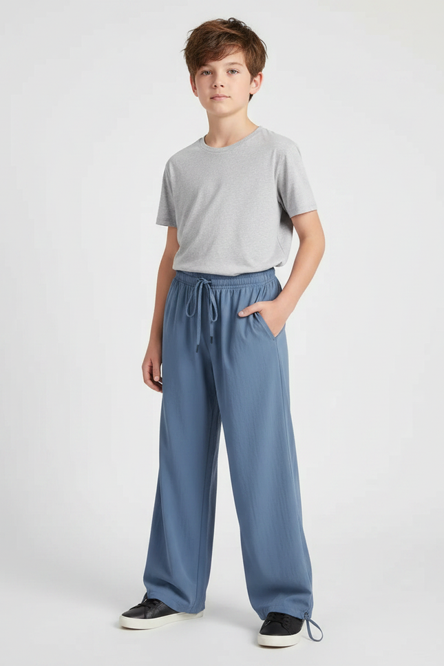 Pantalon Parachute Bleu Ciel Ample Fluide Enfant - Viscose