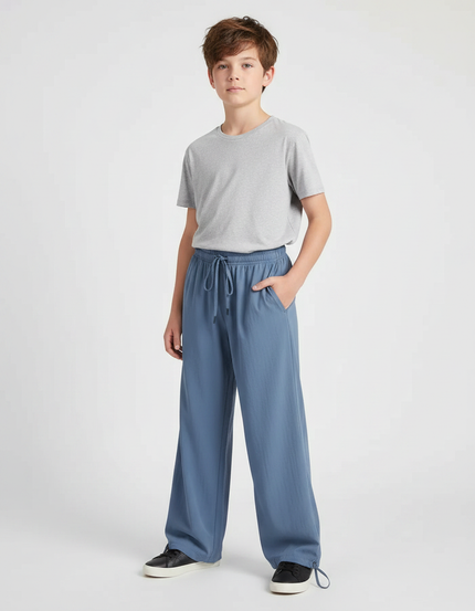 Pantalon Parachute Bleu Ciel Ample Fluide Enfant - Viscose