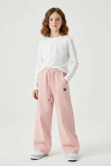 Pantalon Parachute Rose Ample Molletonné Sport Enfant
