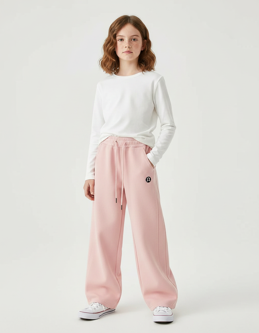 Pantalon Parachute Rose Ample Molletonné Sport Enfant