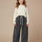 Pantalon Parachute Fille Gris Taille Elastique - Jean