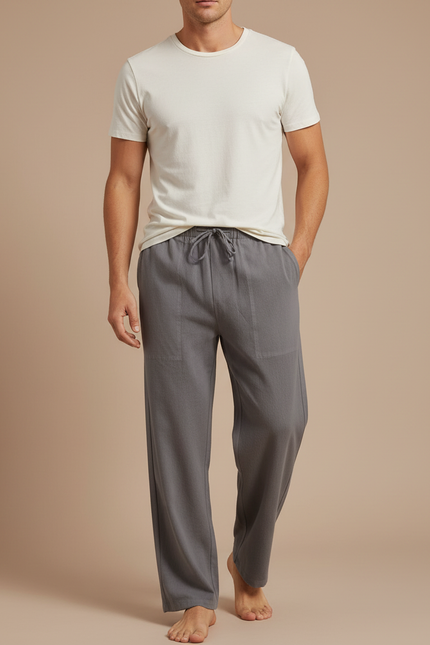 Pantalon Parachute Homme Gris Large Léger - Lin