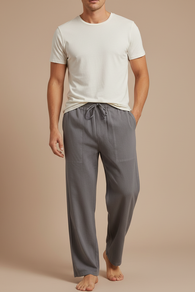 Pantalon Parachute Homme Gris Large Léger - Lin