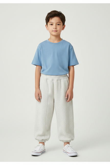 Pantalon Parachute Gris Ample Molletonné Enfant Sport