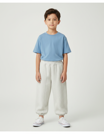 Pantalon Parachute Gris Ample Molletonné Enfant Sport