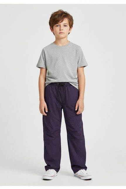 Pantalon Parachute Violet Ample Cordon Garçon - Polyester