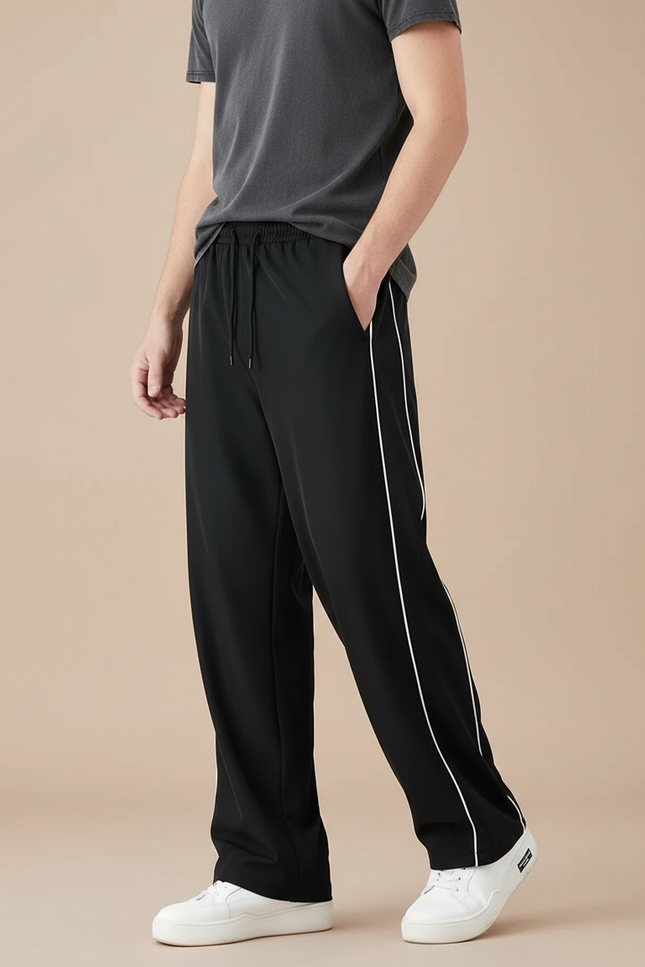 Pantalon Parachute Homme Noir Large - Polyester
