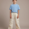 Pantalon Parachute Beige Ample Cargo Cordon Unisexe - Coton