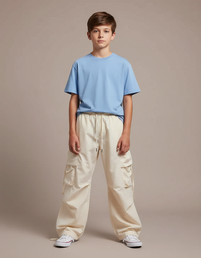 Pantalon Parachute Femme Beige