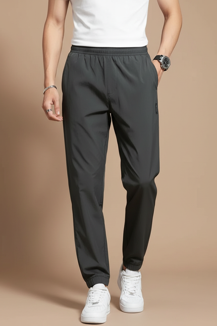 Pantalon Parachute Gris Décontracté Fluide Sport Homme - Polyester