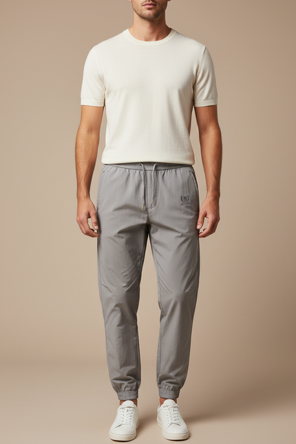 Pantalon Parachute Gris Cordon Ample Sport Homme - Polyester