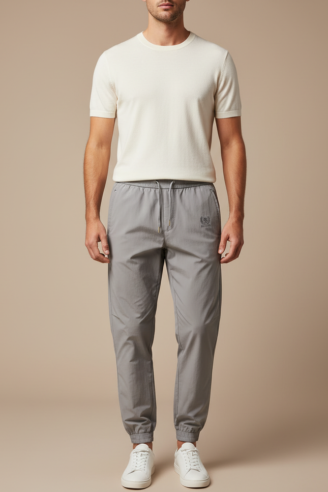 Pantalon Parachute Gris Cordon Ample Sport Homme - Polyester
