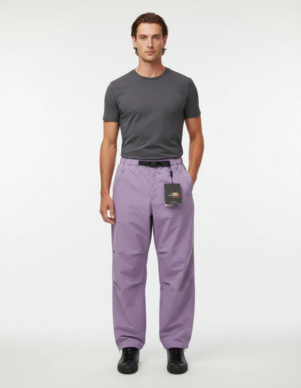 Pantalon Parachute Lilas Ample Coupe Droite Léger - Violet Polyester