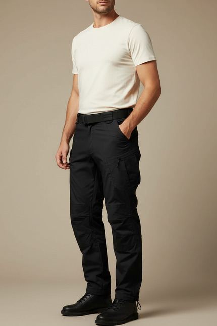 Pantalon Parachute Noir Cargo Homme Léger Technique - Polyester