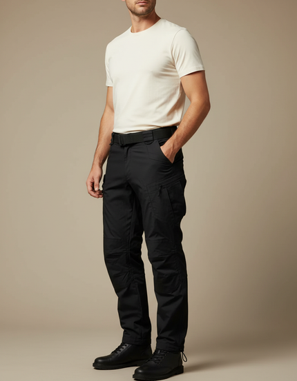 Pantalon Parachute Noir Cargo Homme Léger Technique - Polyester
