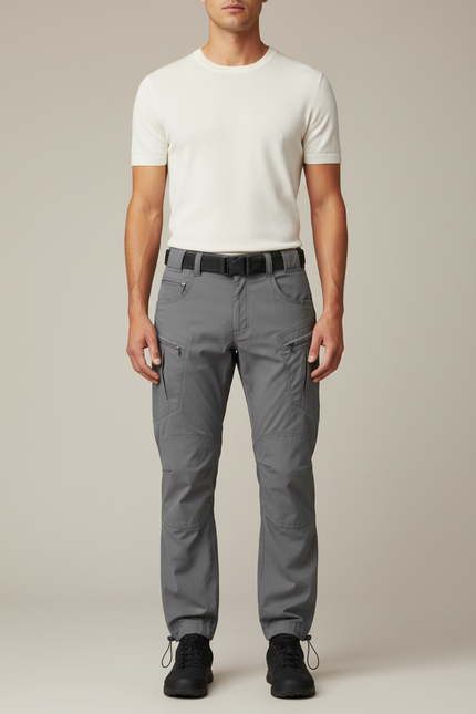 Pantalon Parachute Gris Cargo Tactique Homme - Polyester