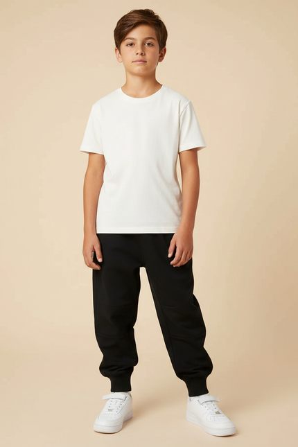 Pantalon Parachute Noir Ample Garçon Confortable Sport - Molleton