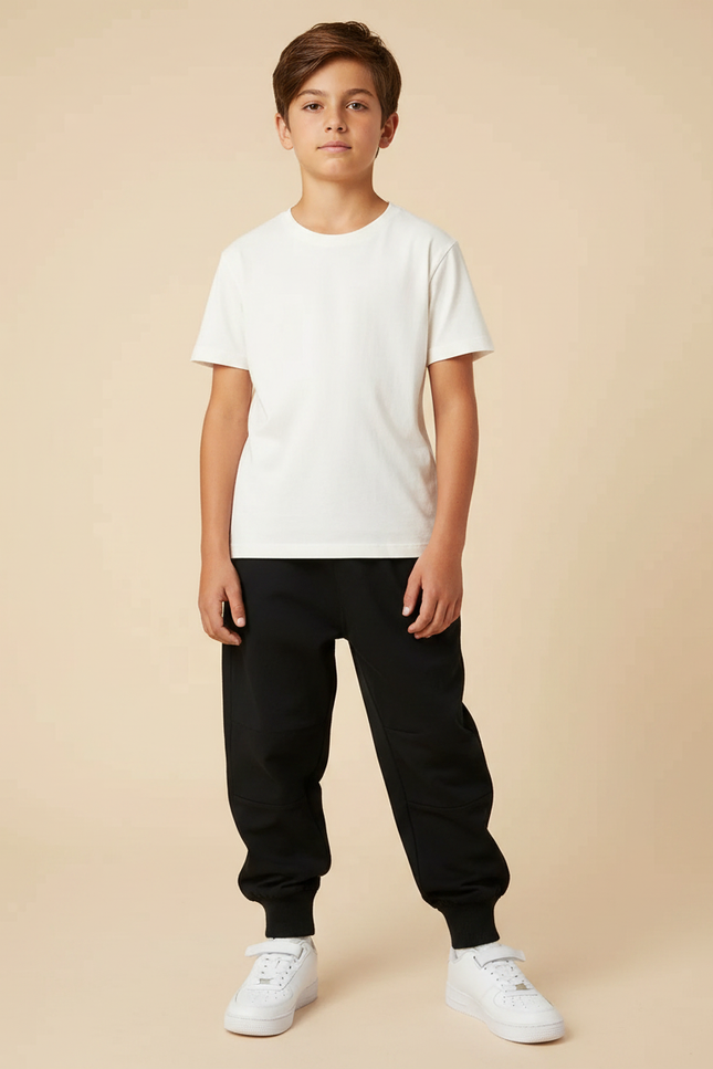 Pantalon Parachute Noir Ample Garçon Confortable Sport - Molleton