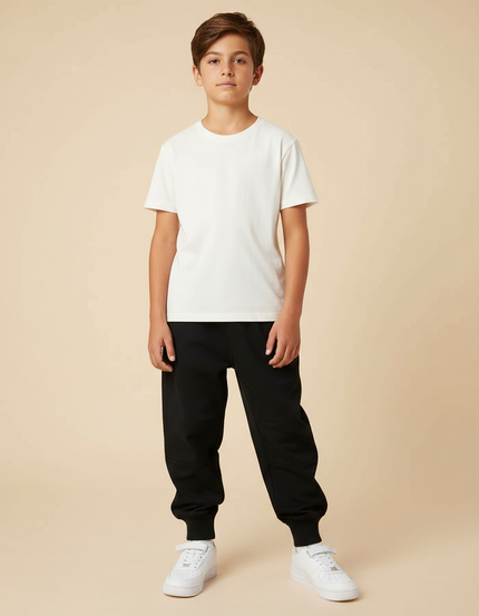Pantalon Parachute Noir Ample Garçon Confortable Sport - Molleton