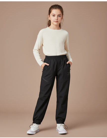 Pantalon Parachute Noir Fluide Décontracté Enfant - Polyester