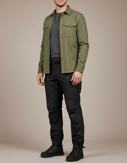 Pantalon Parachute Noir Cargo Homme Technique Léger - Polyester