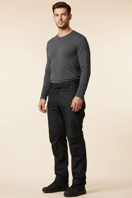 Pantalon Parachute Noir Cargo Homme Léger - Polyester