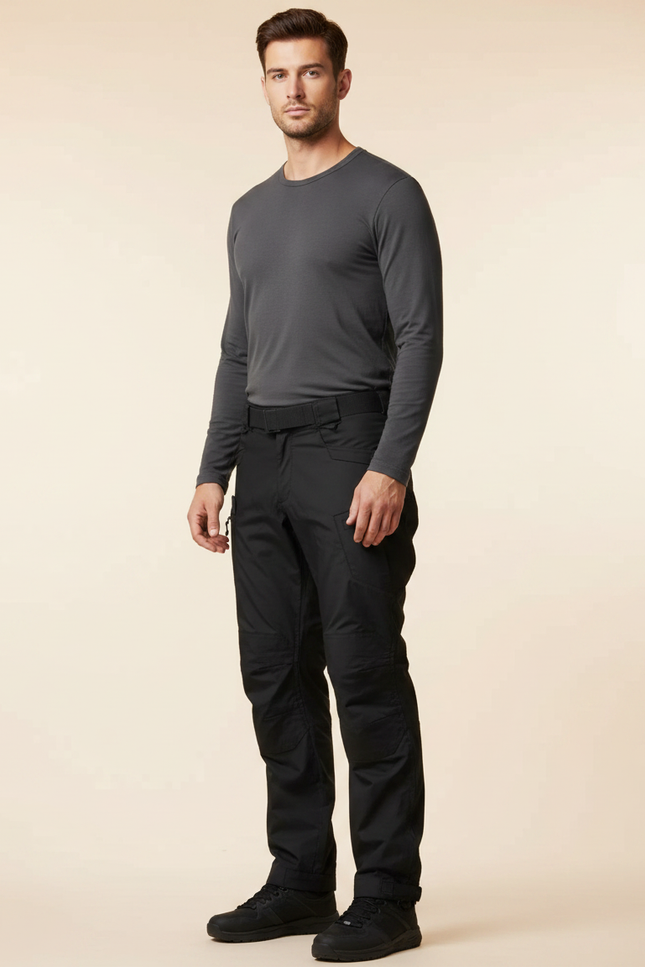 Pantalon Parachute Noir Cargo Homme Léger - Polyester