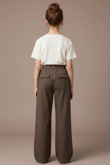 Pantalon Parachute Fille Kaki Cargo Nylon - Toile - vue 2
