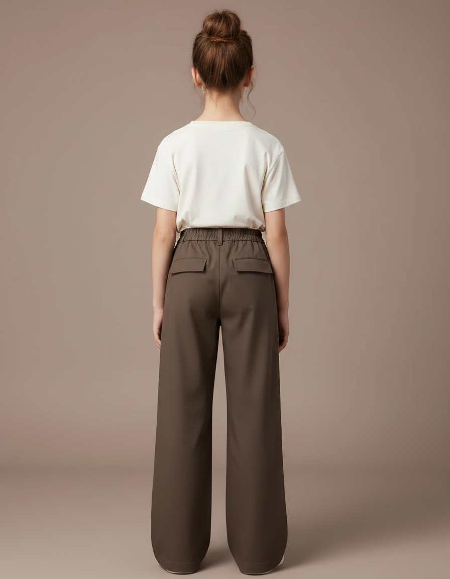 Pantalon Parachute Fille Kaki Cargo Nylon - Toile - vue 2