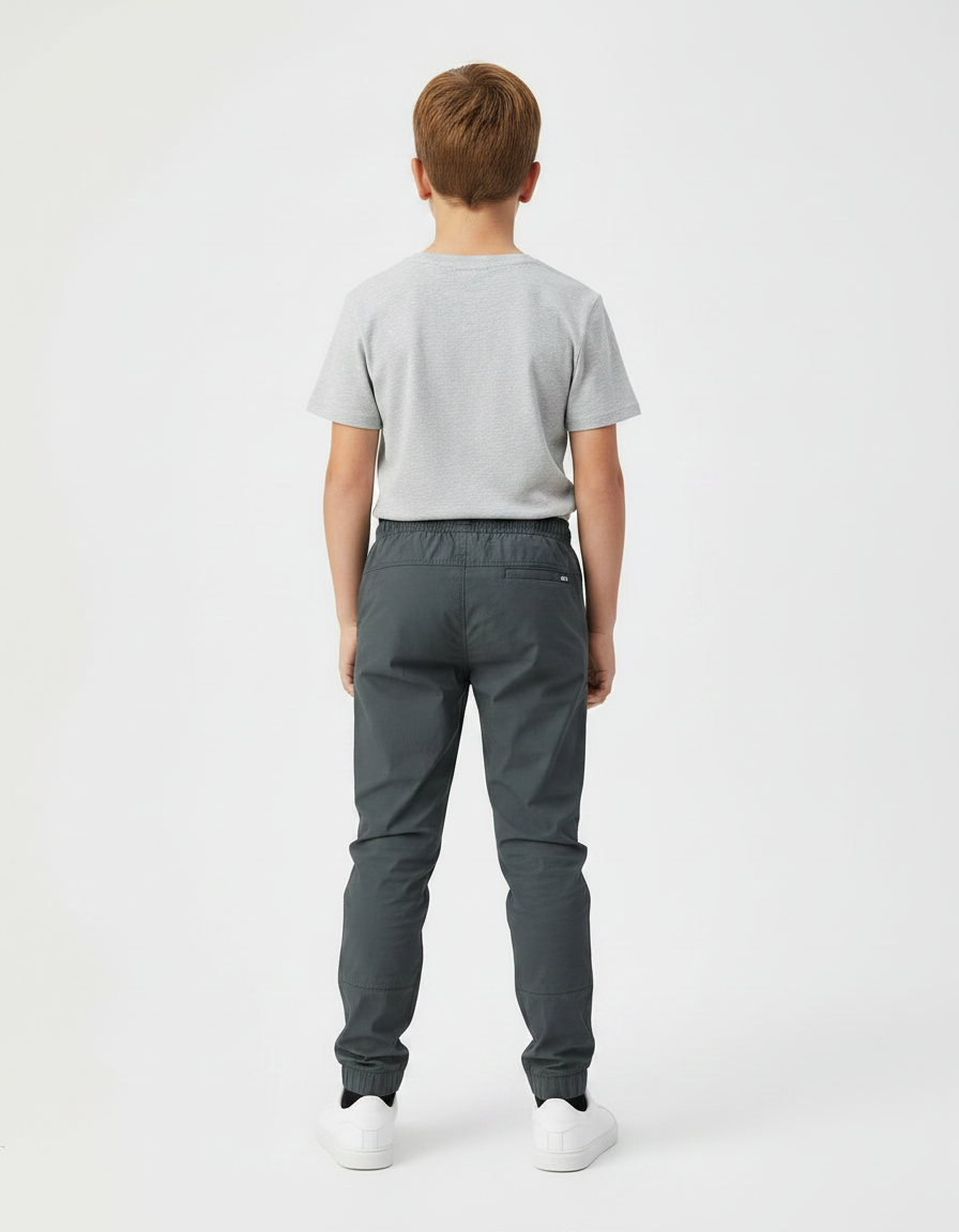 Pantalon Parachute Gris Cargo Zippé Enfant - Polyester - vue 2