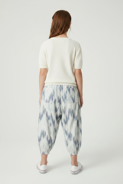 Pantalon Parachute Fluide Imprimé Ikat Ample Enfant - Viscose - vue 2