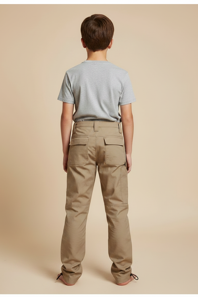 Pantalon Parachute Kaki Cargo Enfant Décontracté Coton - Toile - vue 2