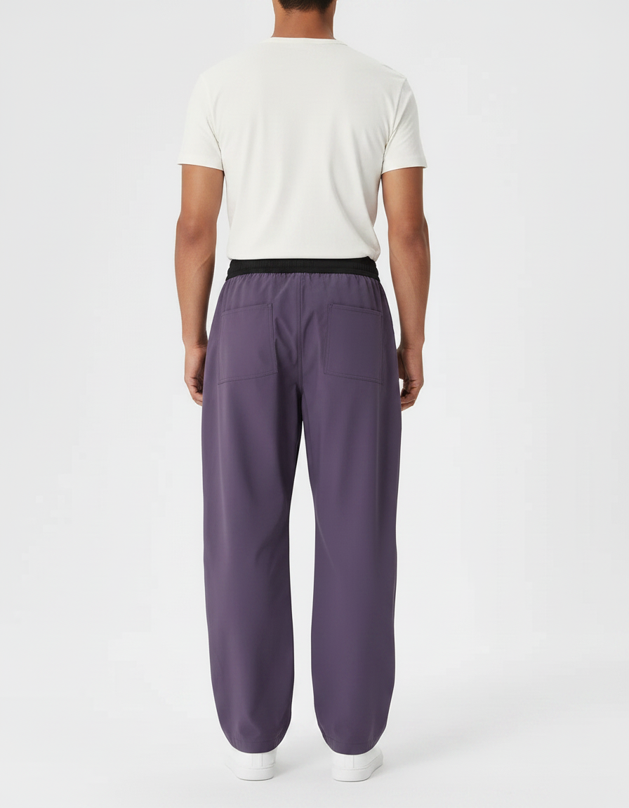 Pantalon Parachute Violet Ample Imperméable Unisexe Sport - Polyester - vue 2