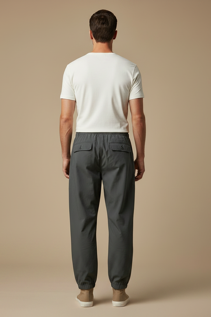 Pantalon Parachute Gris Cargo Coton Ample Homme - vue 2