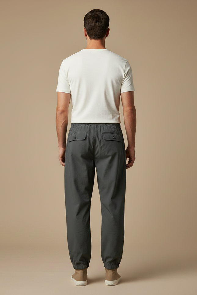 Pantalon Parachute Gris Cargo Coton Ample Homme - vue 2