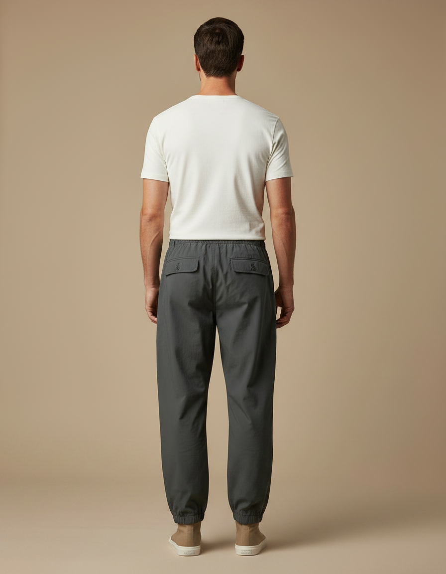 Pantalon Parachute Gris Cargo Coton Ample Homme - vue 2