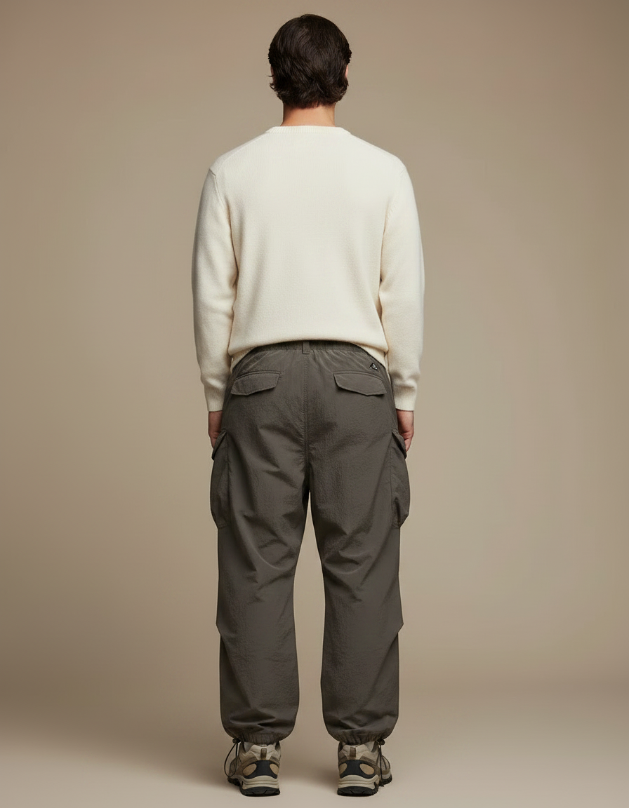 Pantalon Parachute Impermeable - Kaki Polyester - vue 2