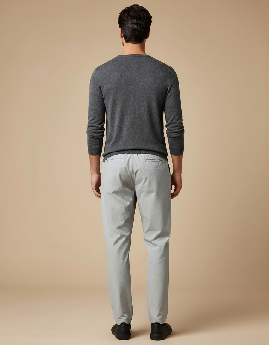 Pantalon Parachute Gris Clair Décontracté Imprimé Homme - Polyester - vue 2