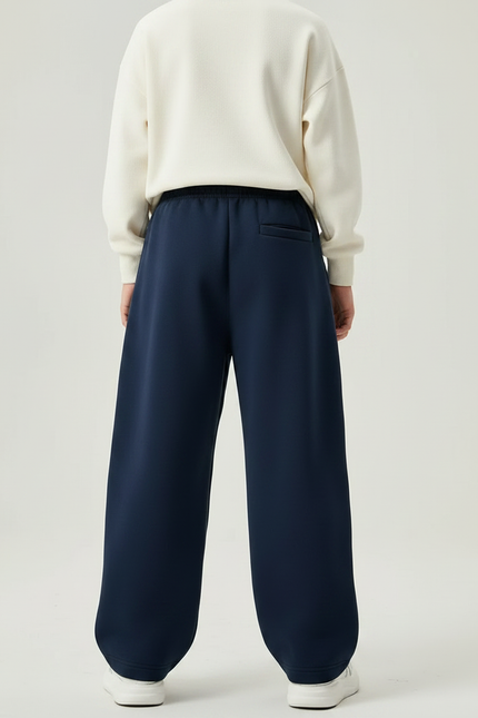 Pantalon Parachute Bleu Marine Ample Décontracté Coton Enfant - Molleton - vue 2