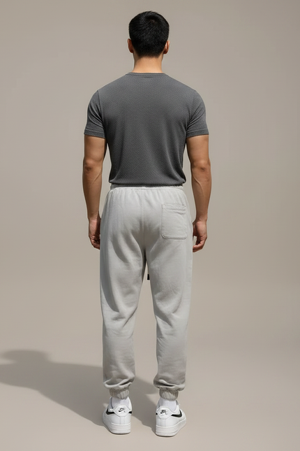 Pantalon Parachute Gris Déchiré Jogging Cordon Homme - Molleton - vue 2