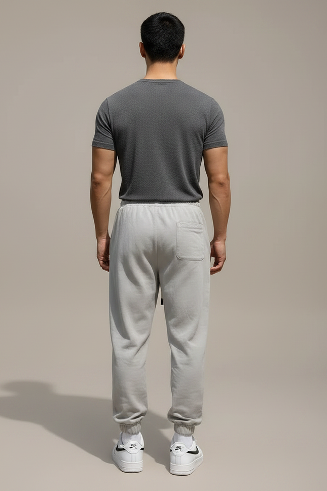 Pantalon Parachute Gris Déchiré Jogging Cordon Homme - Molleton - vue 2