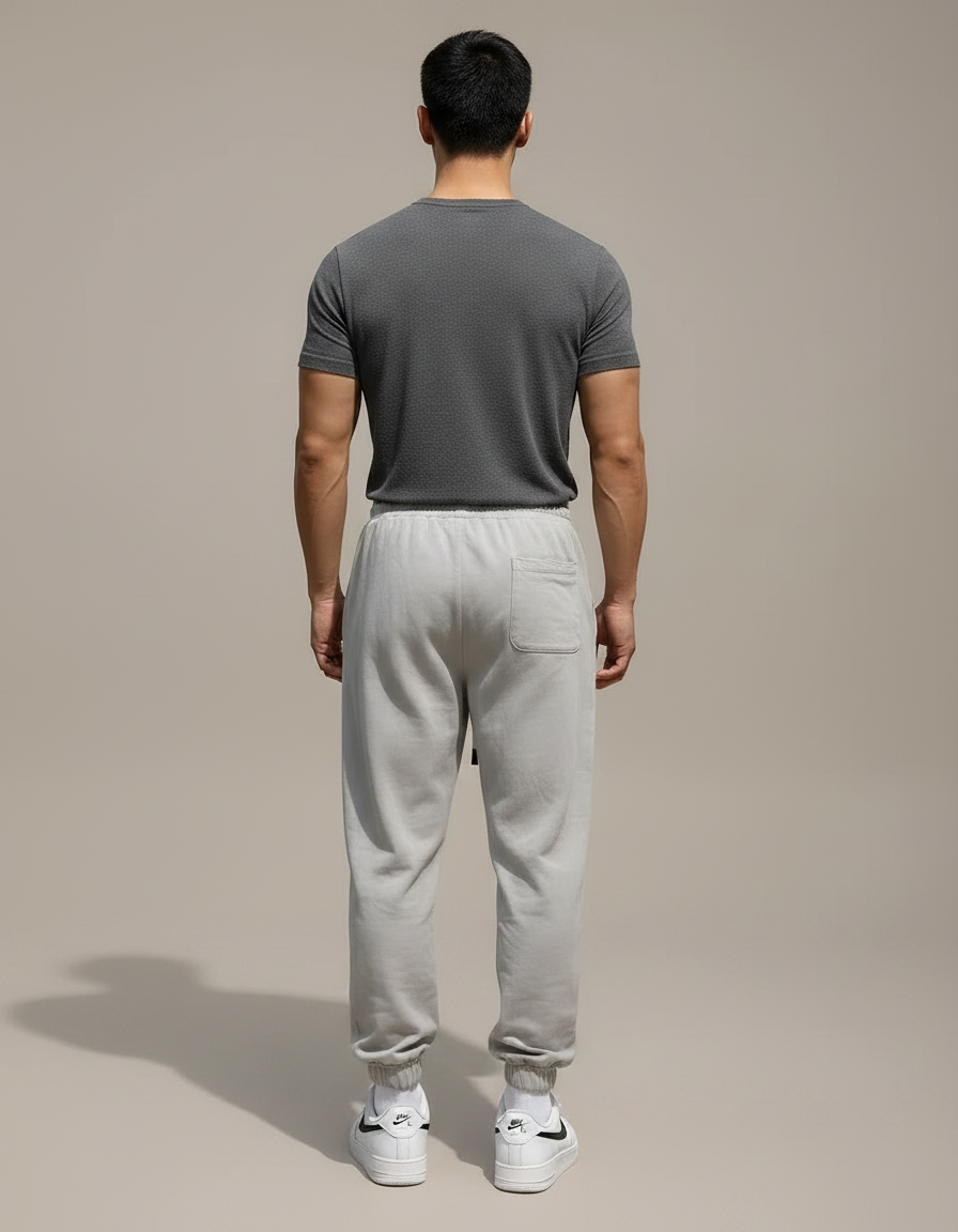 Pantalon Parachute Gris Déchiré Jogging Cordon Homme - Molleton - vue 2